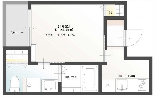 REVE南本庄(1K/1階)の間取り写真