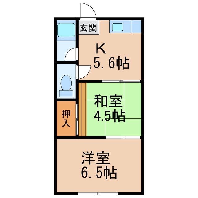 コーポ豊和(2K/2階)の間取り写真