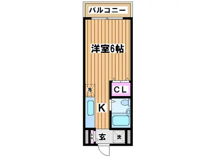 フルール武蔵野II 当社管理物件(1K/1階)の間取り写真