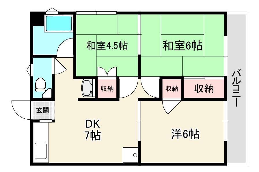 東條ハイツ(3DK/3階)の間取り写真