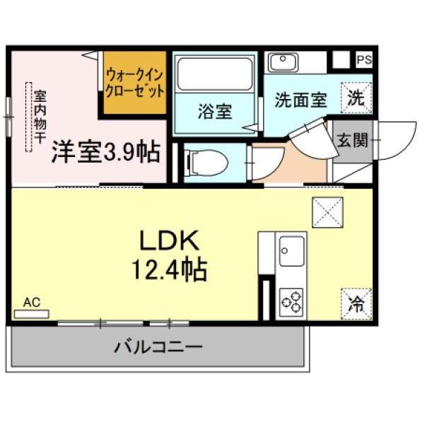 ソシア サンエイト(1LDK/1階)の間取り写真