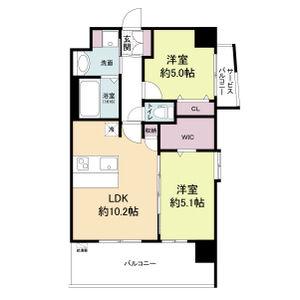 スプランディッド中之島ウエスト(2LDK/2階)の間取り写真
