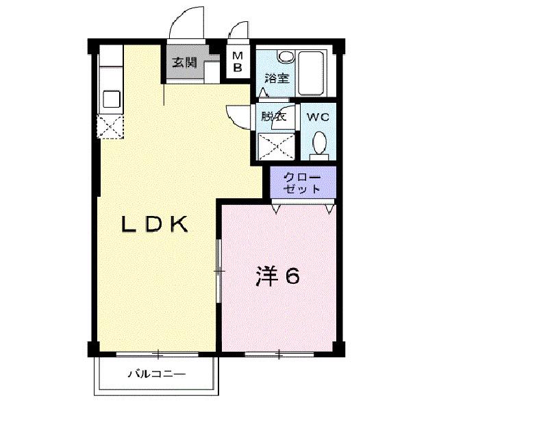 エルディムグリーンガーデン(1LDK/1階)の間取り写真