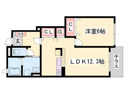 グレイスフル弐番館(1LDK/2階)の間取り写真