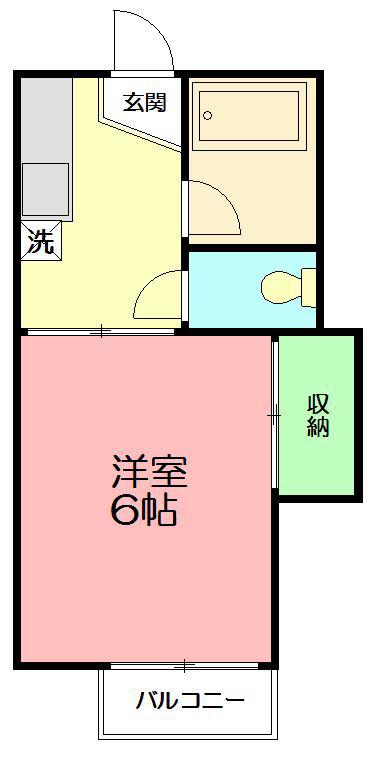 第一コーポ萩山(1K/2階)の間取り写真