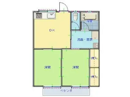 ニューメルヘンタムラ(2DK/3階)の間取り写真