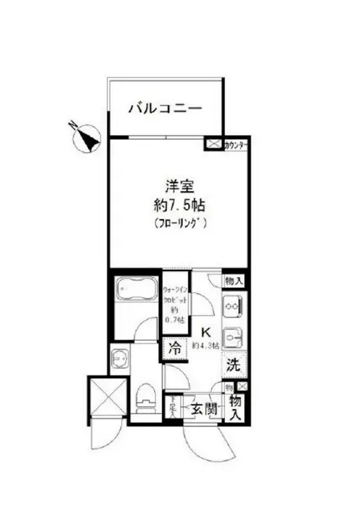 パークリュクス白金高輪 12階階 間取り