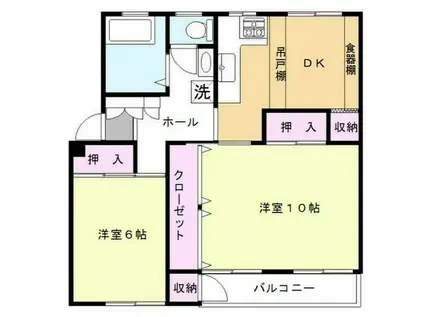 紅葉台マンション(2DK/5階)の間取り写真