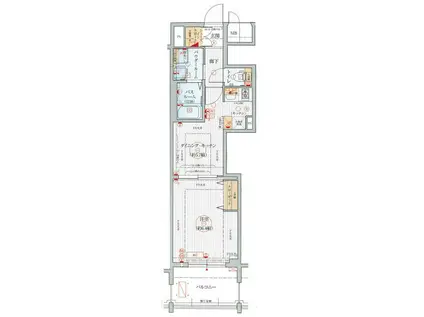 エステムプラザ名古屋駅前プライムタワー(1DK/4階)の間取り写真