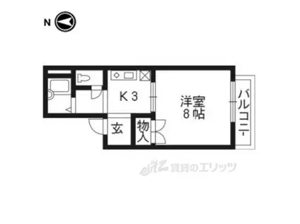 メゾン・ベール(1K/2階)の間取り写真