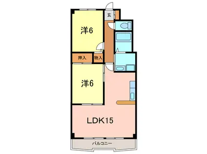 プリミエールTADO(2LDK/3階)の間取り写真