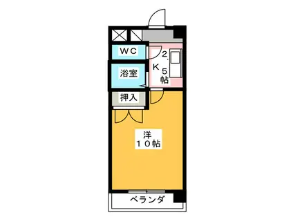 ELFIN(1K/4階)の間取り写真