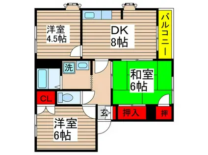 アドザックス(3DK/1階)の間取り写真