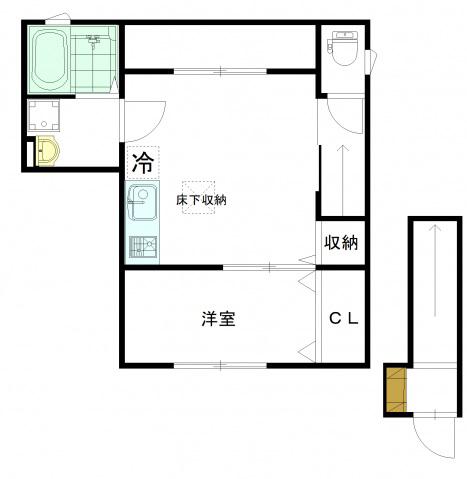 メゾンカリーノ牛田新町NO2(1LDK/2階)の間取り写真