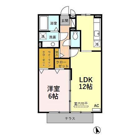 ルシエル(1LDK/1階)の間取り写真