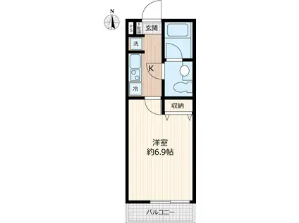 VINOSITY勝田台(1K/3階)の間取り写真