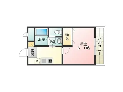 センチュリー707(1K/1階)の間取り写真