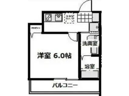 ウエストガーデン幸手中III(1K/2階)の間取り写真