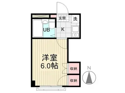 サニーサイドエステイト(1K/3階)の間取り写真