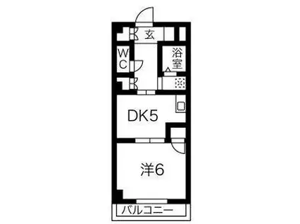 タウンM&E B棟(1DK/1階)の間取り写真