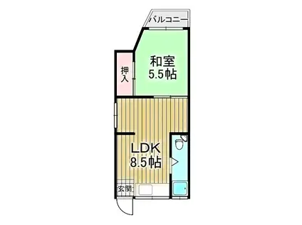泉マンション(1LDK/2階)の間取り写真