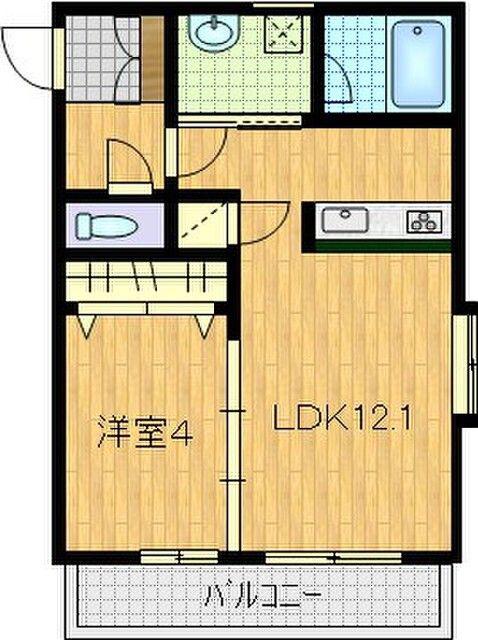 ディアコート御領(1LDK/3階)の間取り写真