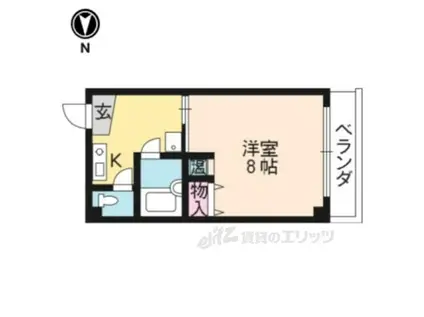 クレール・パレ(1K/4階)の間取り写真