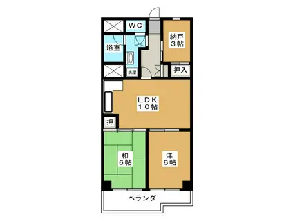 クリーン・ホーム千葉(2SLDK/4階)の間取り写真