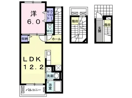 メルシーガーデン坂本(1LDK/3階)の間取り写真