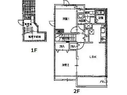ボーシャルダンC(2LDK/2階)の間取り写真
