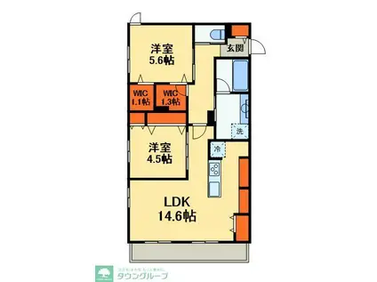 アレーズKASHIWANOHA(2LDK/1階)の間取り写真