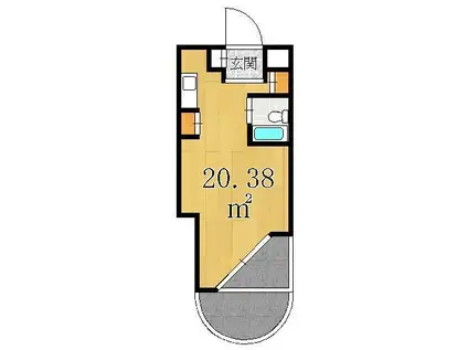 ふぁみーゆ御門町(ワンルーム/3階)の間取り写真