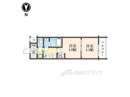 エステムコート京都二条(2K/4階)の間取り写真