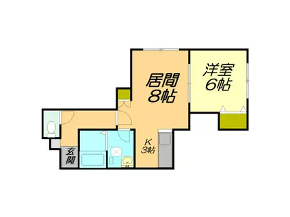 ジュピターV(1LDK/3階)の間取り写真