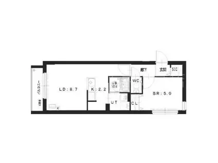 GRACE本通(1LDK/1階)の間取り写真