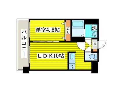 ルラシオン北9条通(1LDK/7階)の間取り写真