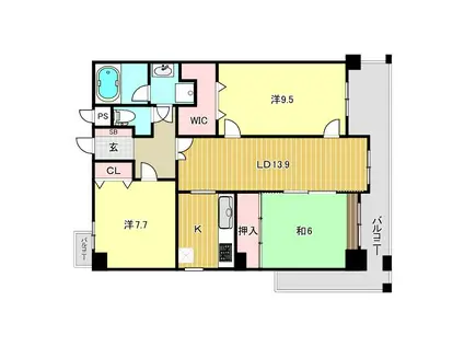 グラン・ドムール甲子園口II(3LDK/5階)の間取り写真