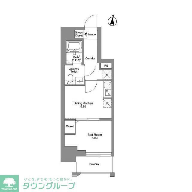 クラリティア綾瀬(1DK/13階)の間取り写真
