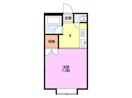 サンシャイン暁(ワンルーム/3階)の間取り写真