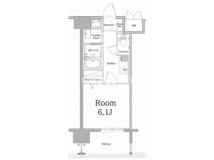 エンクレスト大手門GLOW(1K/7階)の間取り写真