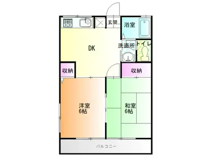 メゾンアージュ(2DK/2階)の間取り写真