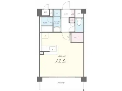 メゾンハピネスII(ワンルーム/2階)の間取り写真