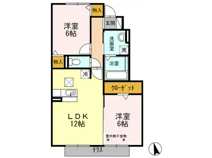 MARCHER FORME(2LDK/1階)の間取り写真