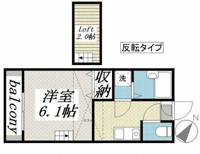八木山南第1レジデンス(1K/2階)の間取り写真