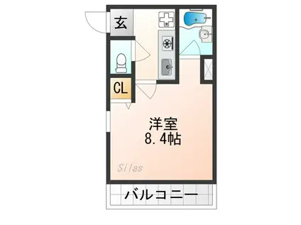 ランシング(1K/2階)の間取り写真