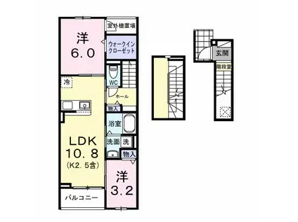 ハイライト(2LDK/3階)の間取り写真