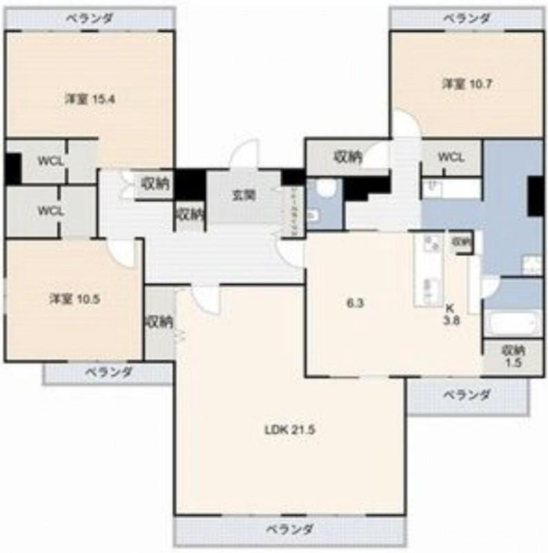 アビタシオン泉(ワンルーム/11階)の間取り写真