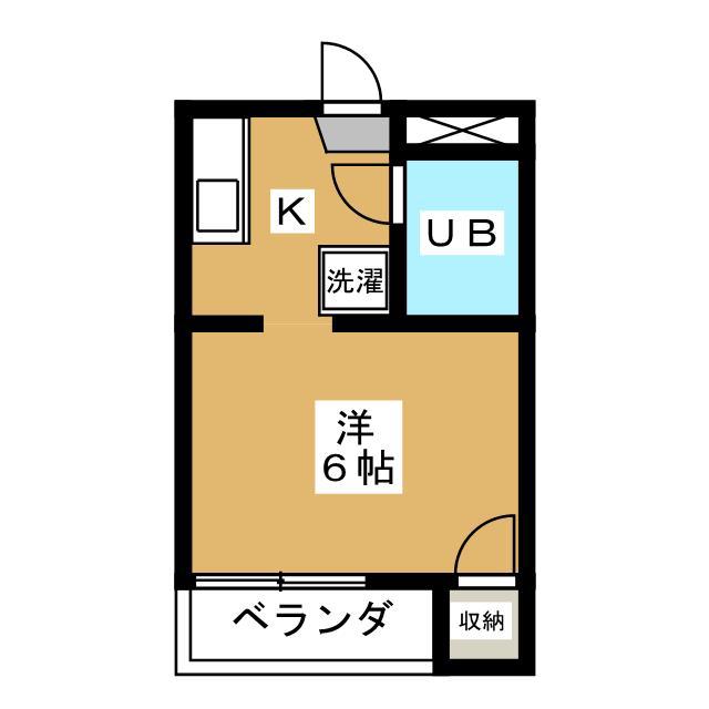 タートルヒル(1K/1階)の間取り写真