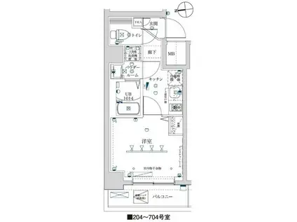 イアース西川口(1K/3階)の間取り写真