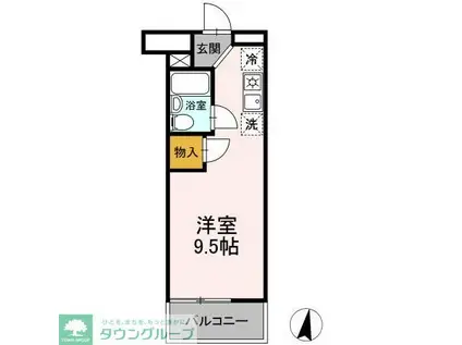 ヴィラ武蔵野(ワンルーム/2階)の間取り写真